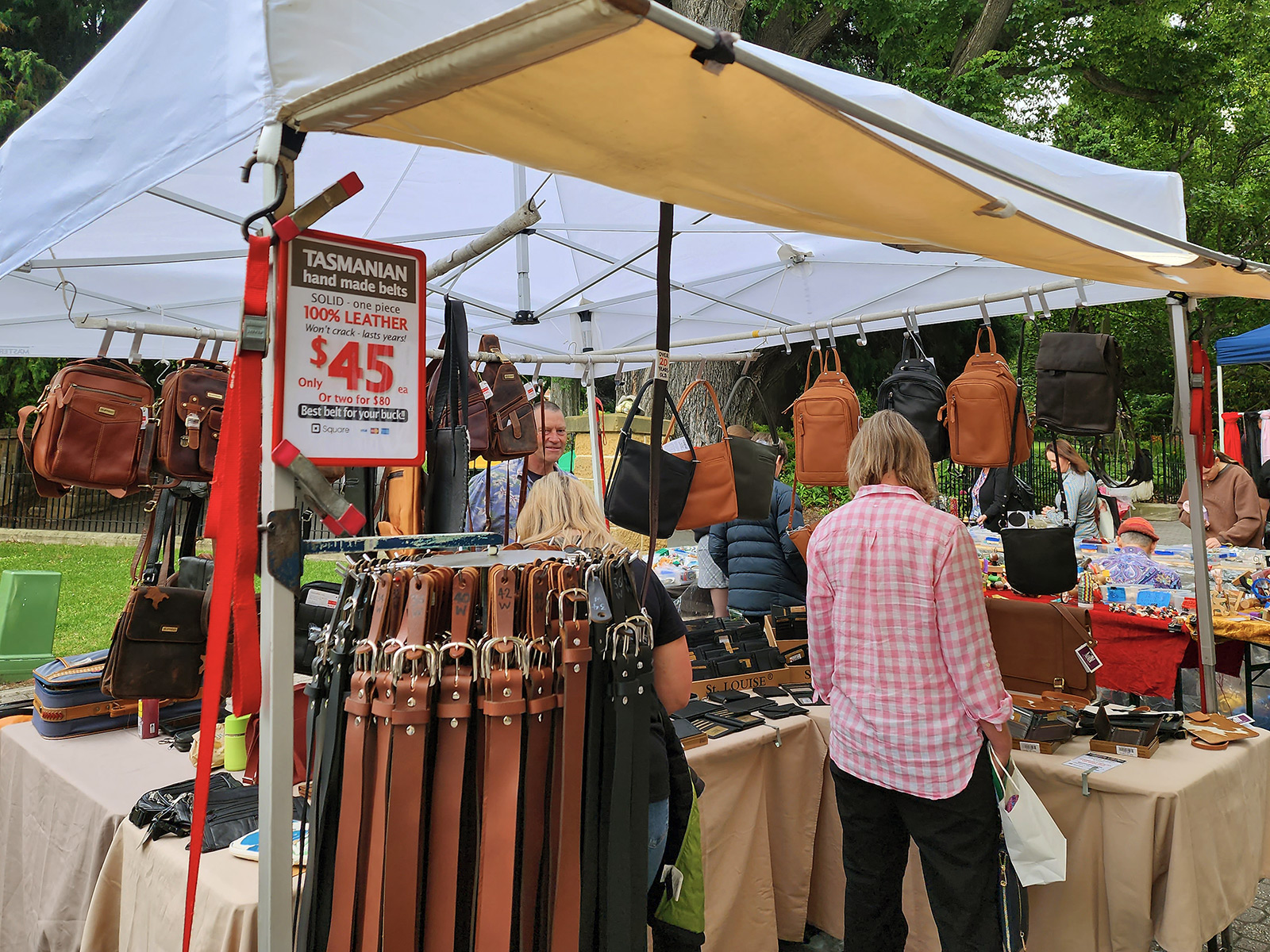 TasLeather Salamanca Market stall 19